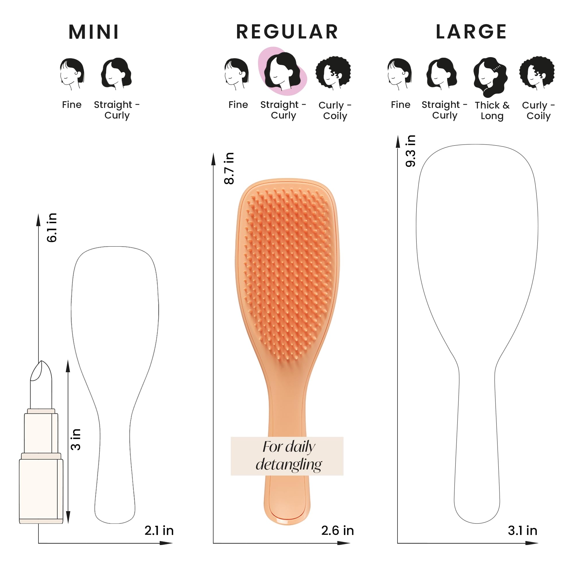 Tangle Teezer Conditioning-Distribution Use demonstrates even product spread through hair