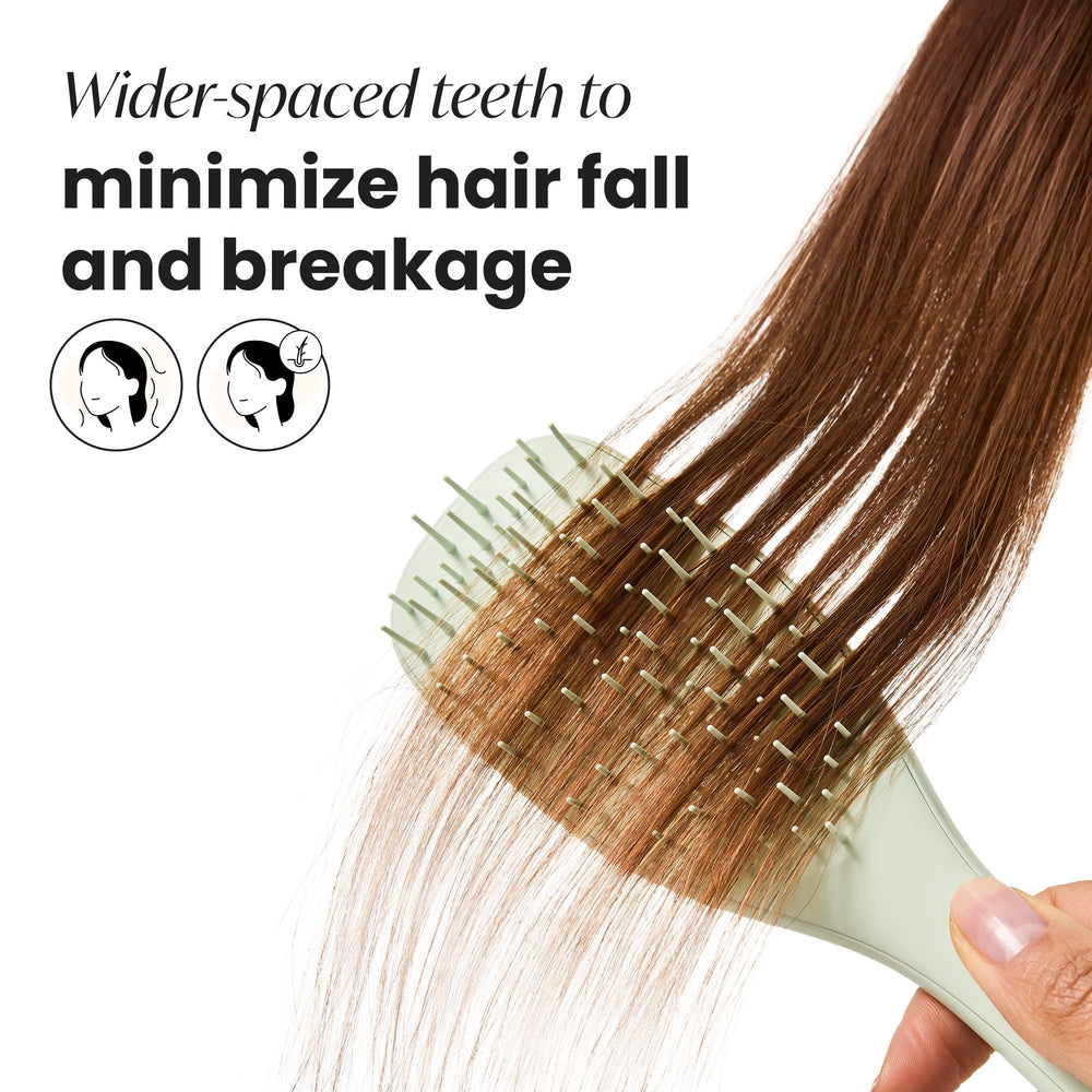 Tangle Teezer used on wet hair with conditioner for smooth detangling
