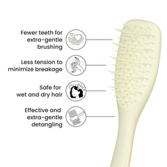 Tangle Teezer on dry hair shows knot-free detangling with minimal pulling
