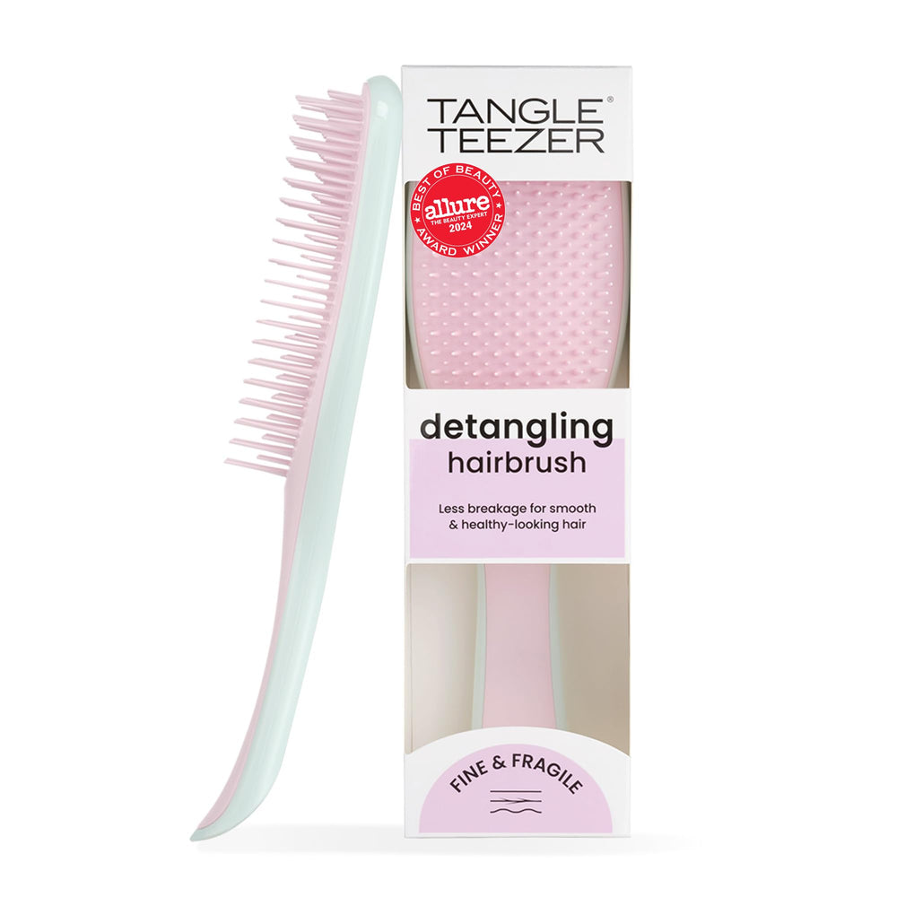 Tangle Teezer fine & fragile brush closeup showing gentle detangling for delicate hair