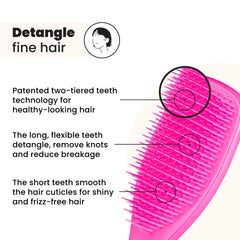 Tangle Teezer Runway Pink teeth close-up aids gentle detangling