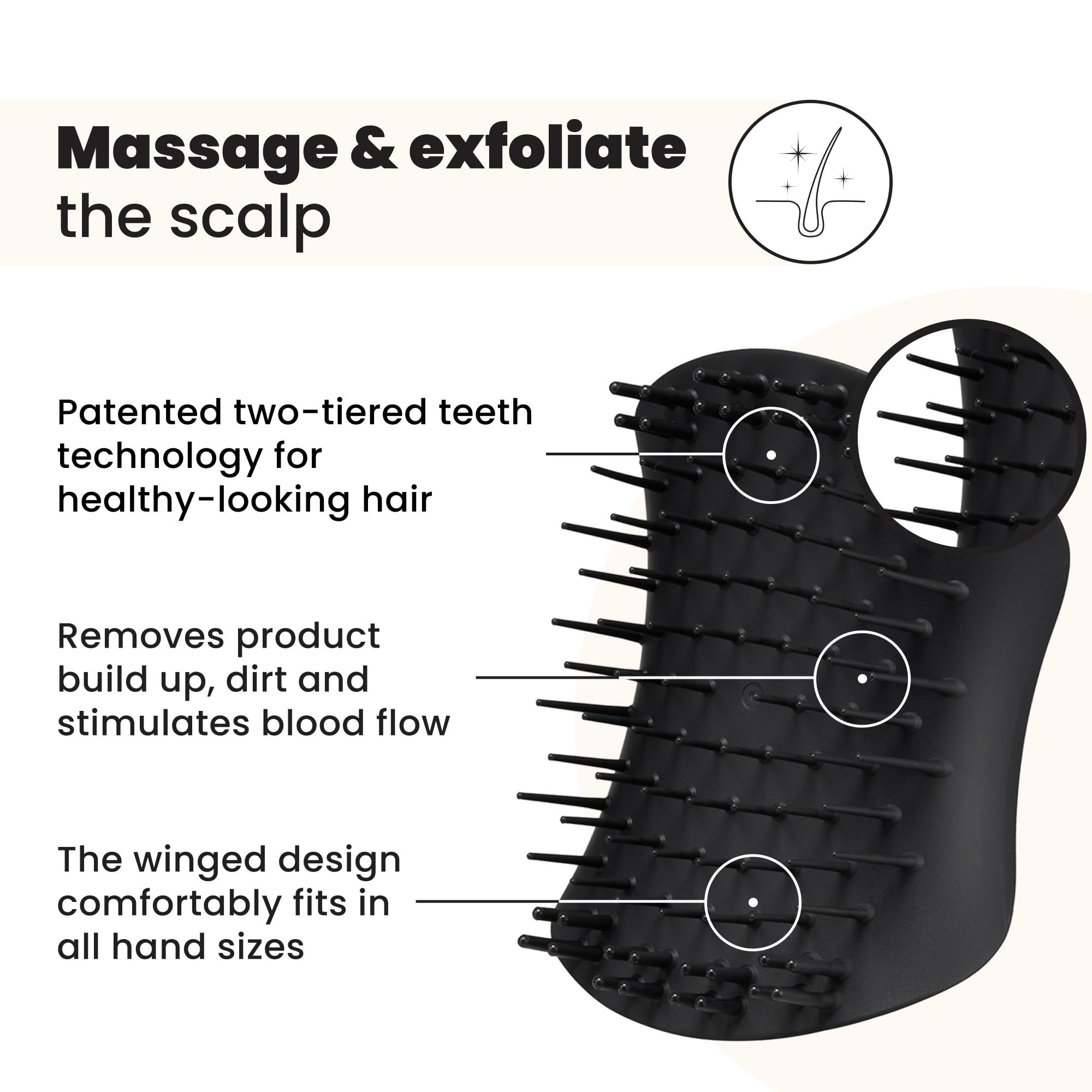 Tangle Teezer hairbrush wet use smooths hair during shower routines with scalp care.