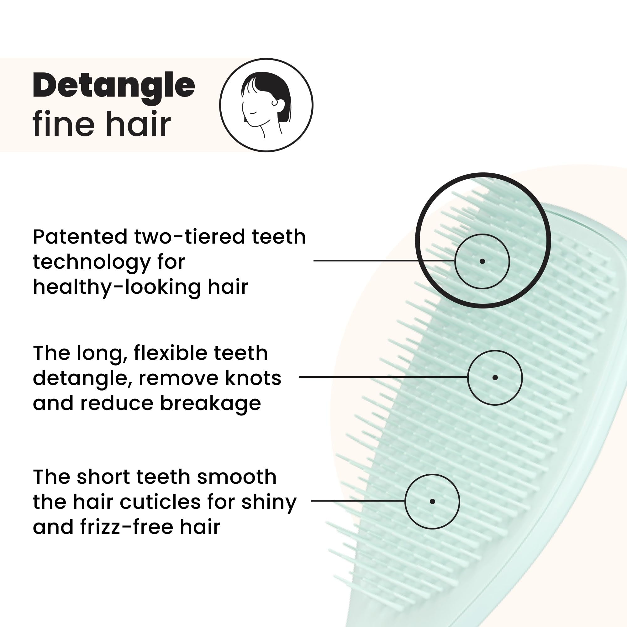 Tangle Teezer Ice Blue brush on wet hair detangling for smoother knots.