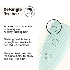Tangle Teezer Ice Blue brush on wet hair detangling for smoother knots.