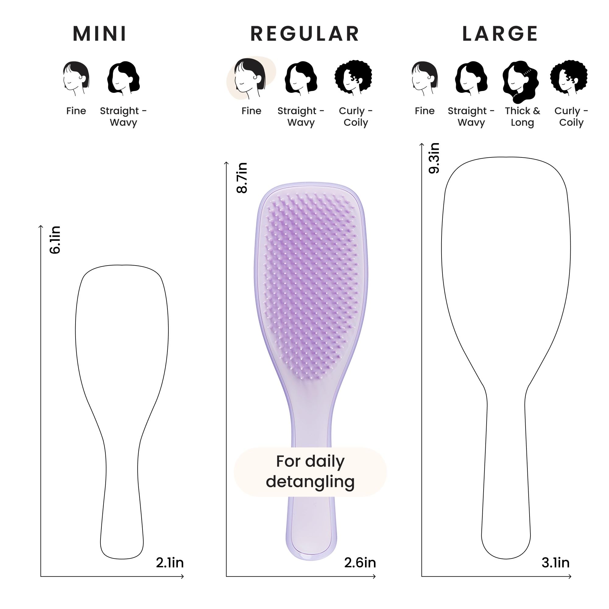 Tangle Teezer in-hand demo highlighting smoothing action for frizz-free hair.