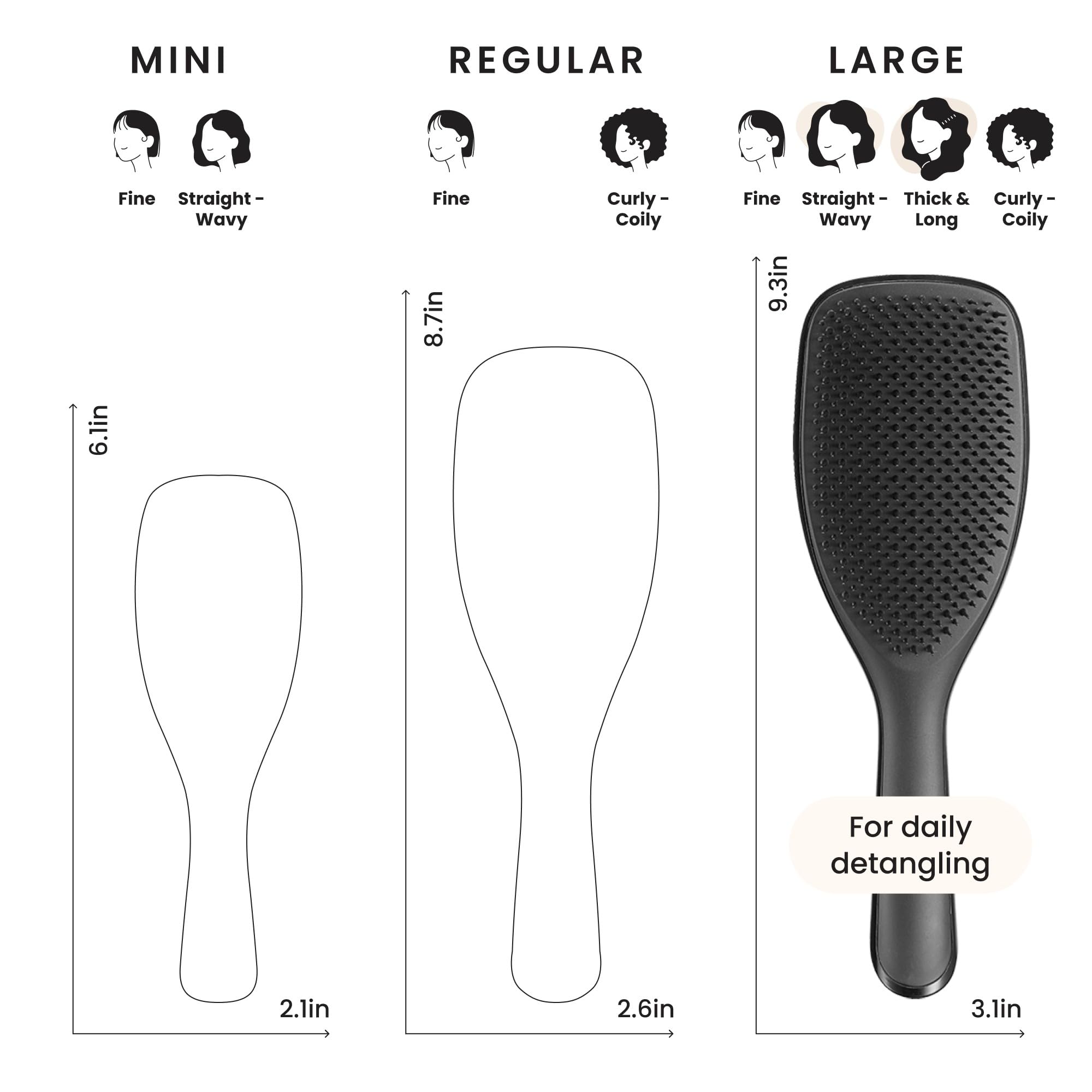 Tangle Teezer Large Ultimate Detangler oversized paddle distributes products evenly.