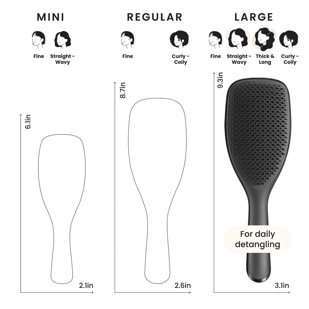 Tangle Teezer Large Ultimate Detangler oversized paddle distributes products evenly.