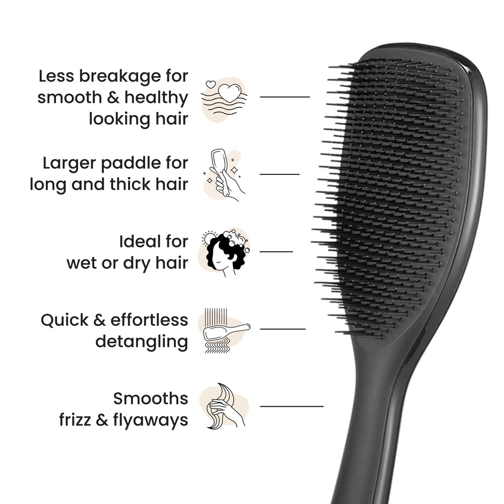 Tangle Teezer Large Ultimate Detangler works on wet or dry hair for gentle detangling.