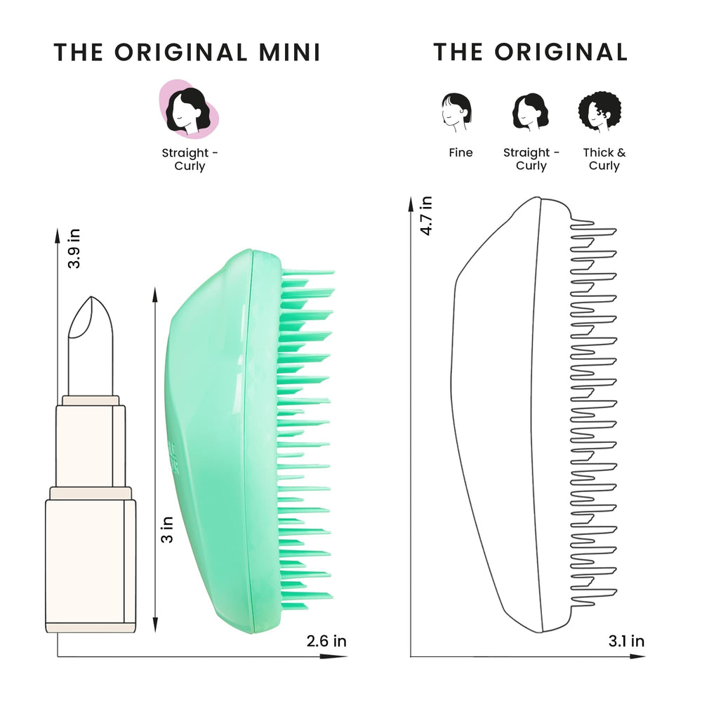 Tangle Teezer Paradise Green teeth glide to reduce breakage