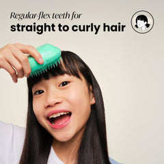 Tangle Teezer Paradise Green detangler used on wet or dry hair