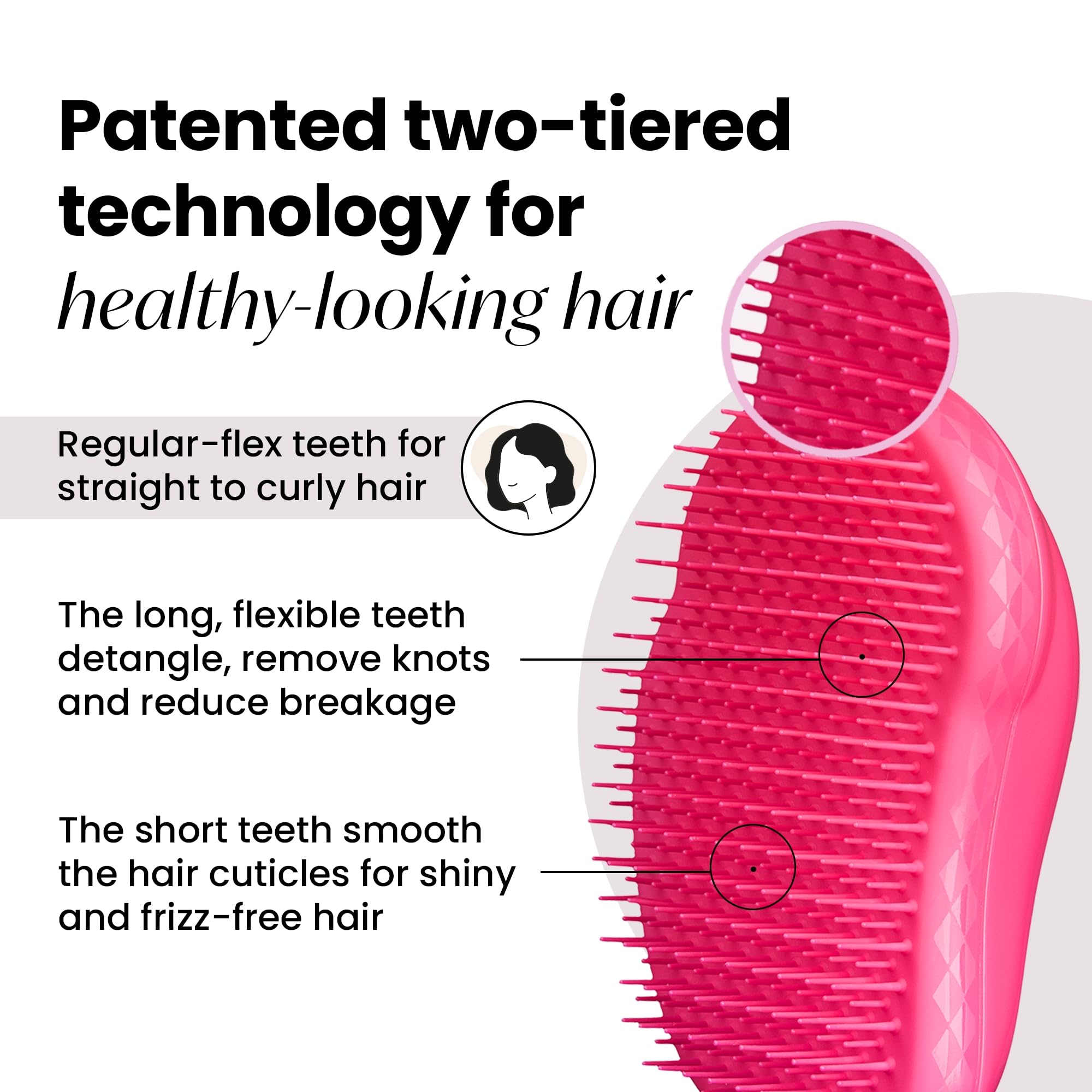 Tangle Teezer Original Pink Fizz in-use demonstrates shower detangling and product distribution