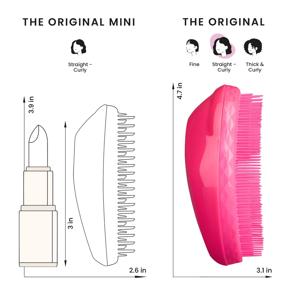 Tangle Teezer Original Pink Fizz held in hand for demonstration and control