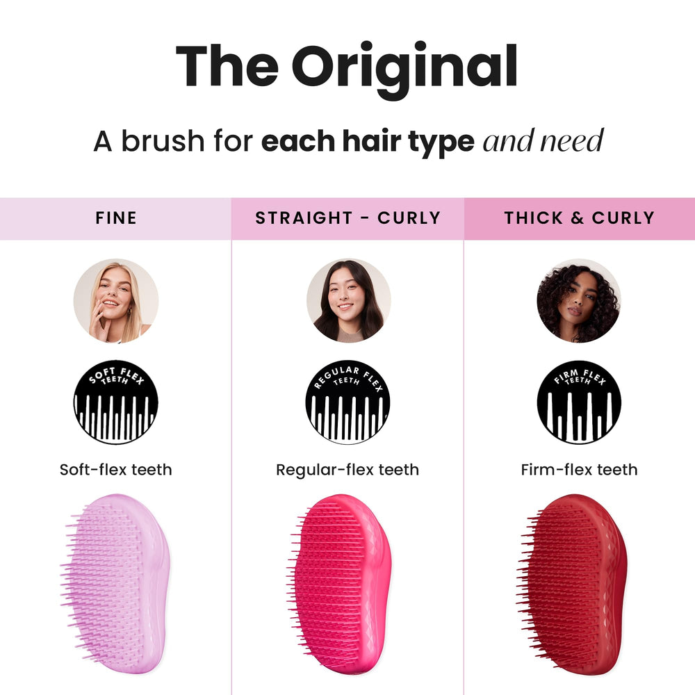 Tangle Teezer Original Pink Fizz compact in-hand for travel-friendly detangling