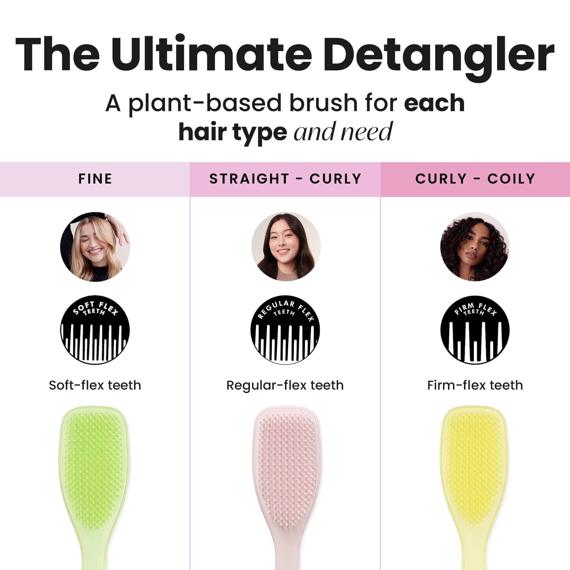 Tangle Teezer plant-based detangler brush eco-packaging emphasizes reduced plastic waste.
