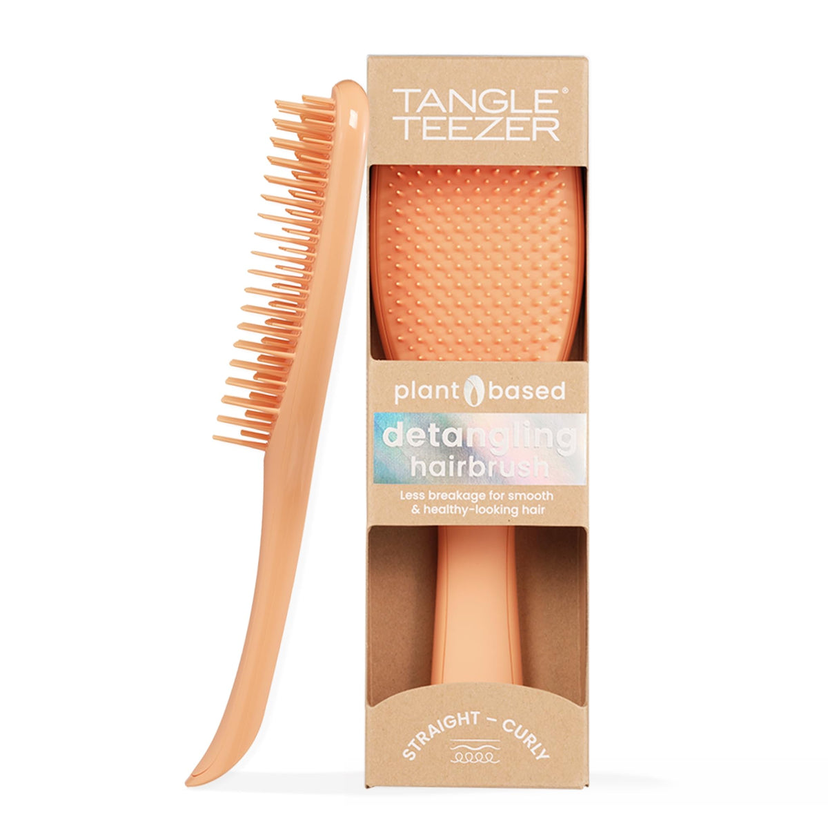 Tangle Teezer Plant-Based Ultimate Detangler Brush orange closeup for knot-free detangling