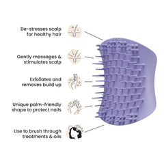 Tangle Teezer Scalp & Shampoo Brush demonstrates long and short teeth for pressure-point stimulation