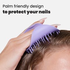 Tangle Teezer Scalp & Shampoo Brush used on wet or dry hair to apply products evenly
