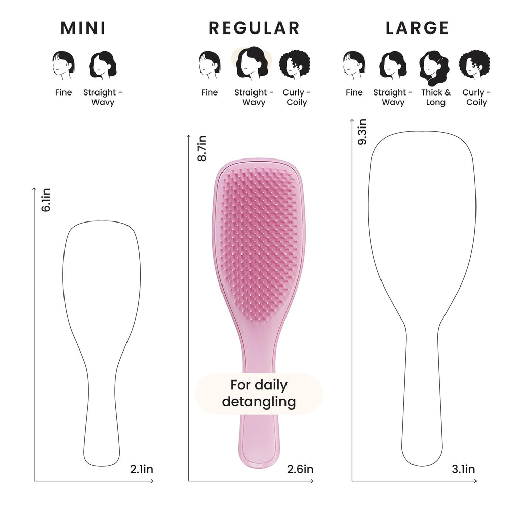 Tangle Teezer shower brush used to distribute conditioner through hair.