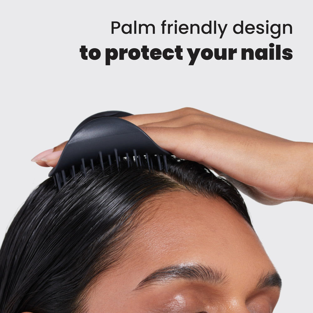 Tangle Teezer massage teeth closeup highlights dual teeth for massage-like scalp TLC.
