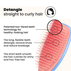 Tangle Teezer Ultimate Detangler Brush Apricot Blaze held in hand for easy detangling on the go.