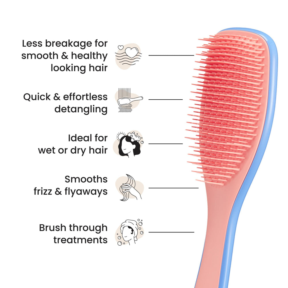 Tangle Teezer Ultimate Detangler Brush Apricot Blaze in shower helps even product distribution.