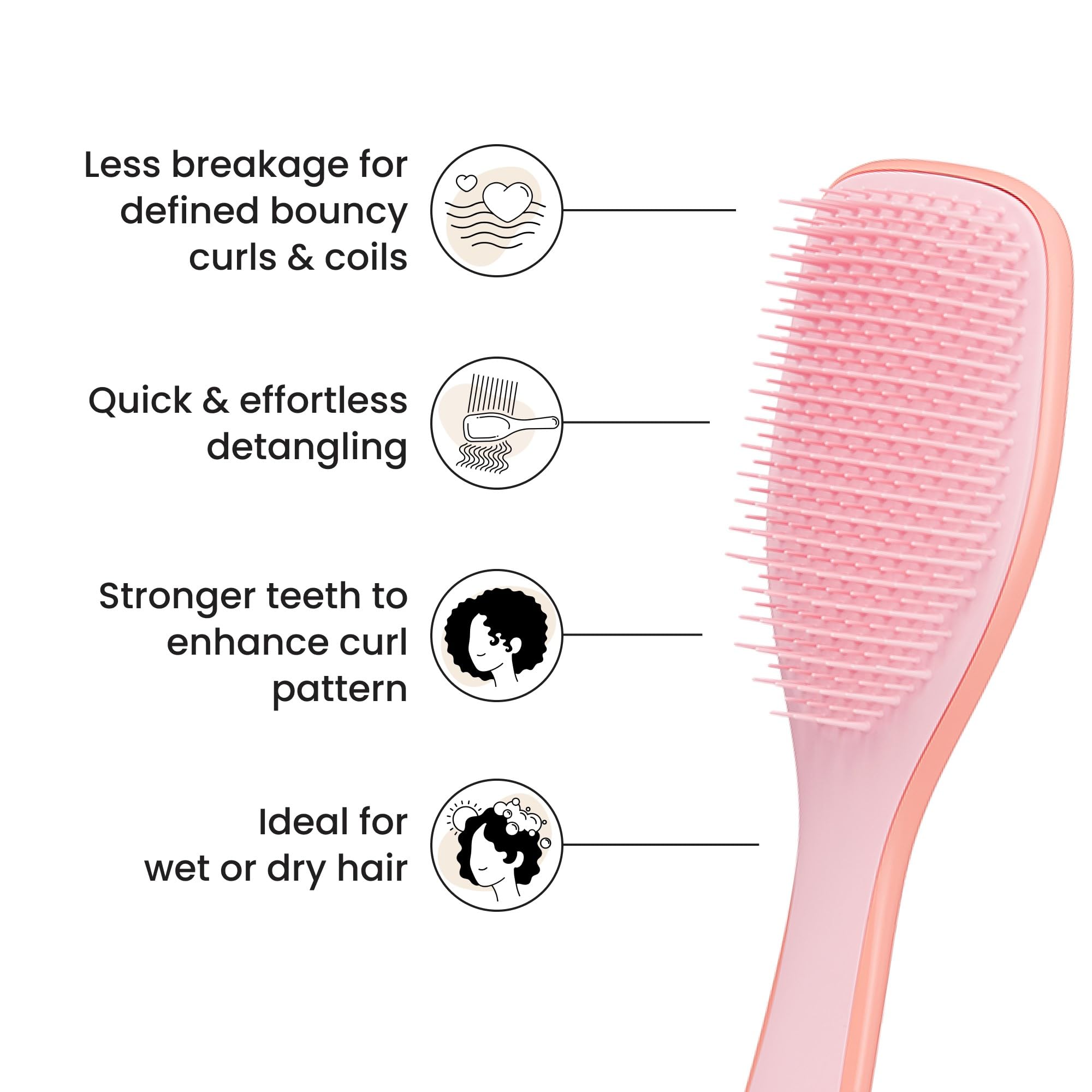 Tangle Teezer distributes conditioner evenly through curls for smoother results.