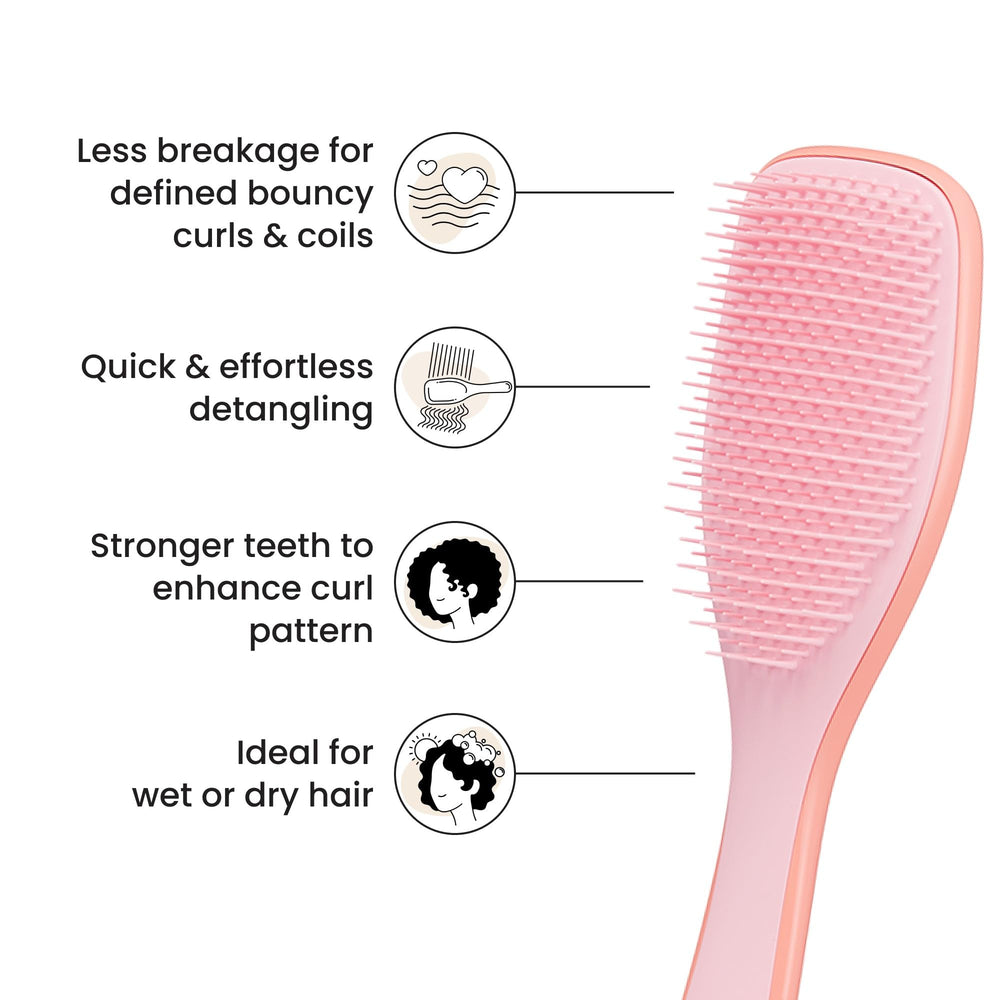 Tangle Teezer distributes conditioner evenly through curls for smoother results.