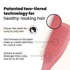 Tangle Teezer Ultimate Detangler demonstrates wet-hair use for tangle-free styling on damp curls.