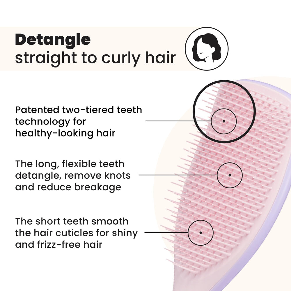 Tangle Teezer Ultimate Detangler con dientes cortos para suavizar nudos y frizz.
