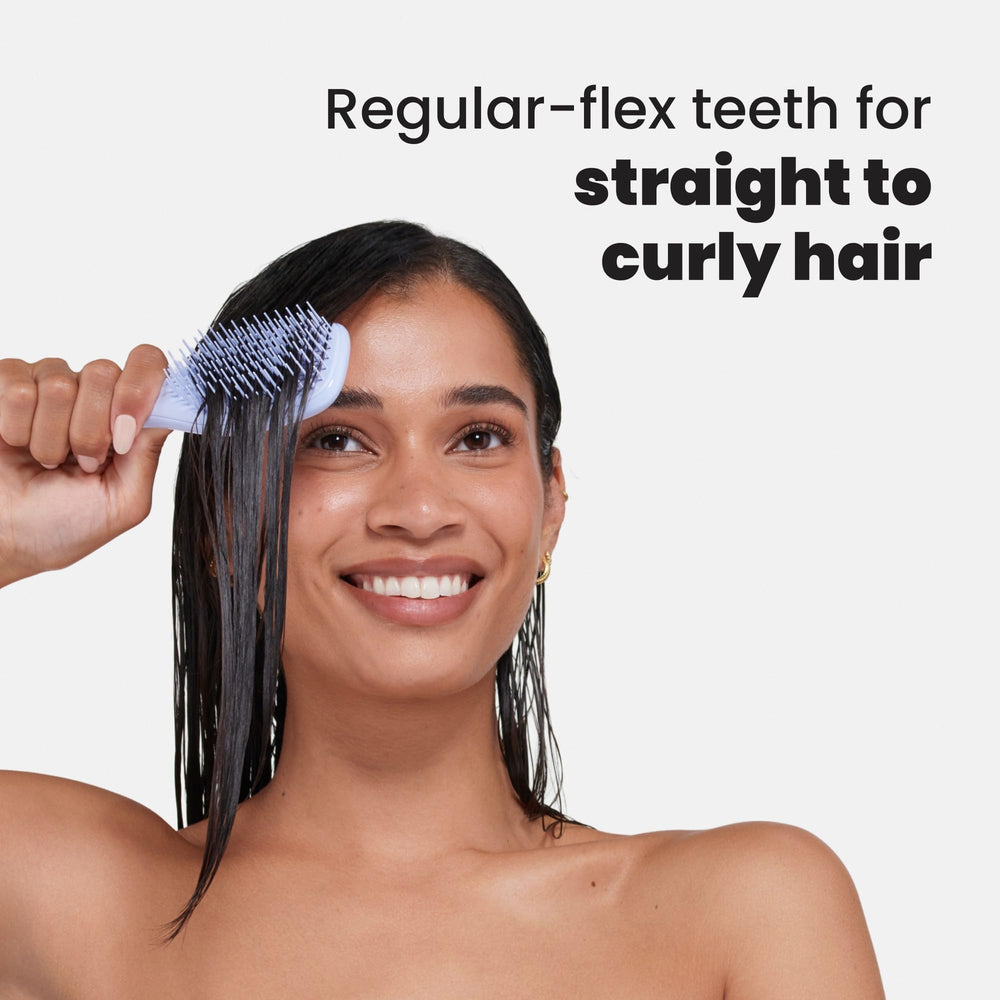 Tangle Teezer Ultimate Detangler Digital Lavender kid-friendly grip for easy brushing.