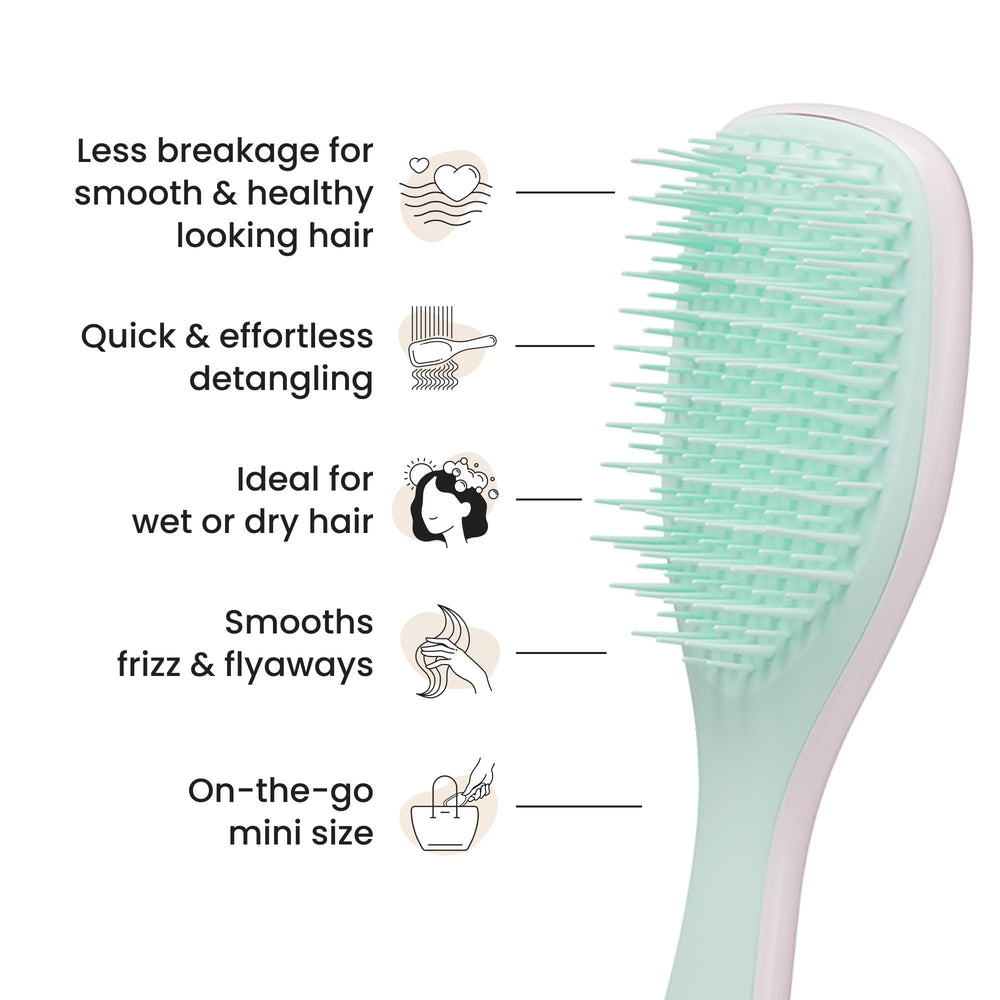 Tangle Teezer Ultimate Detangler on dry hair demonstrates smooth glide and frizz control.