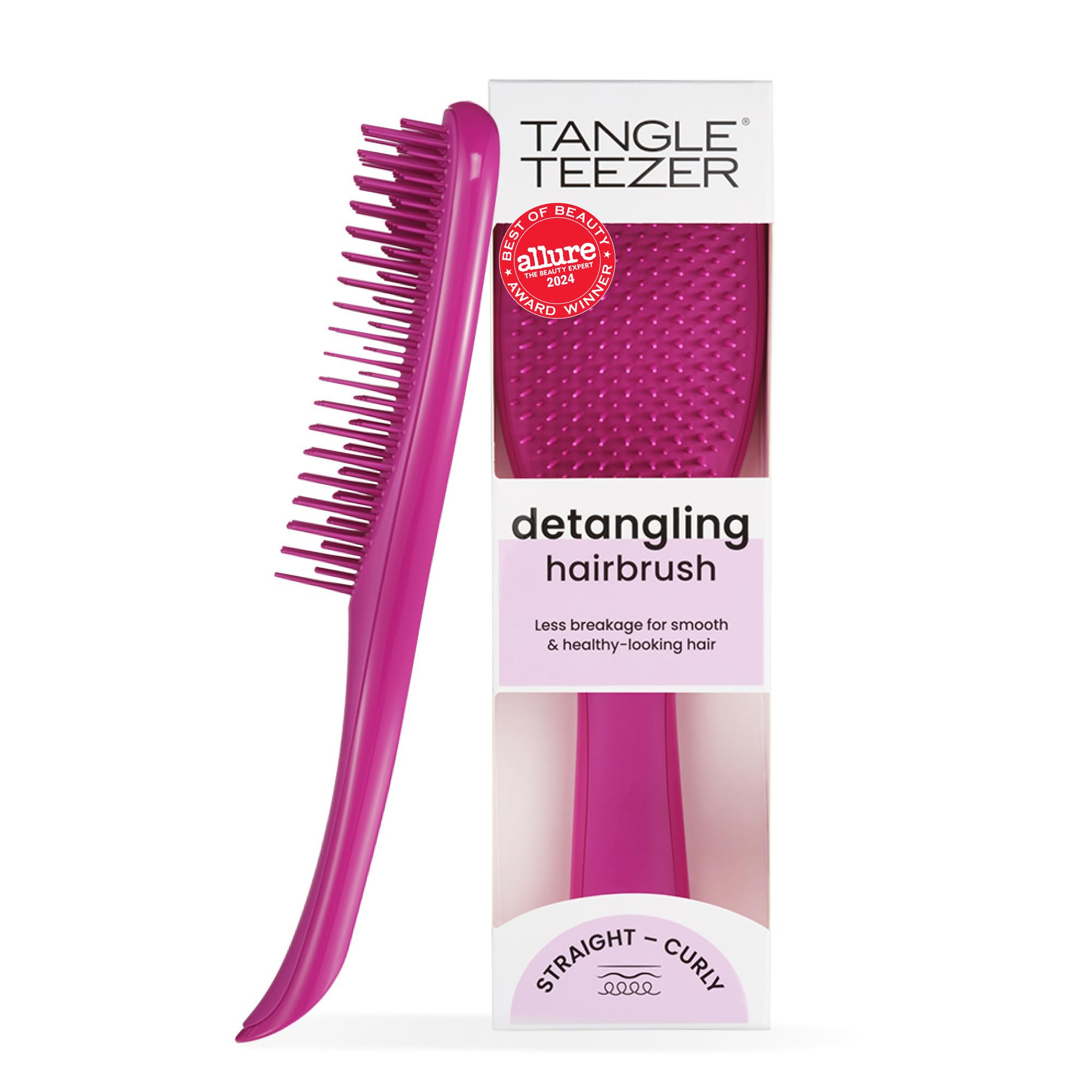 Tangle Teezer Ultimate Detangler electric raspberry glides through hair for easy detangling
