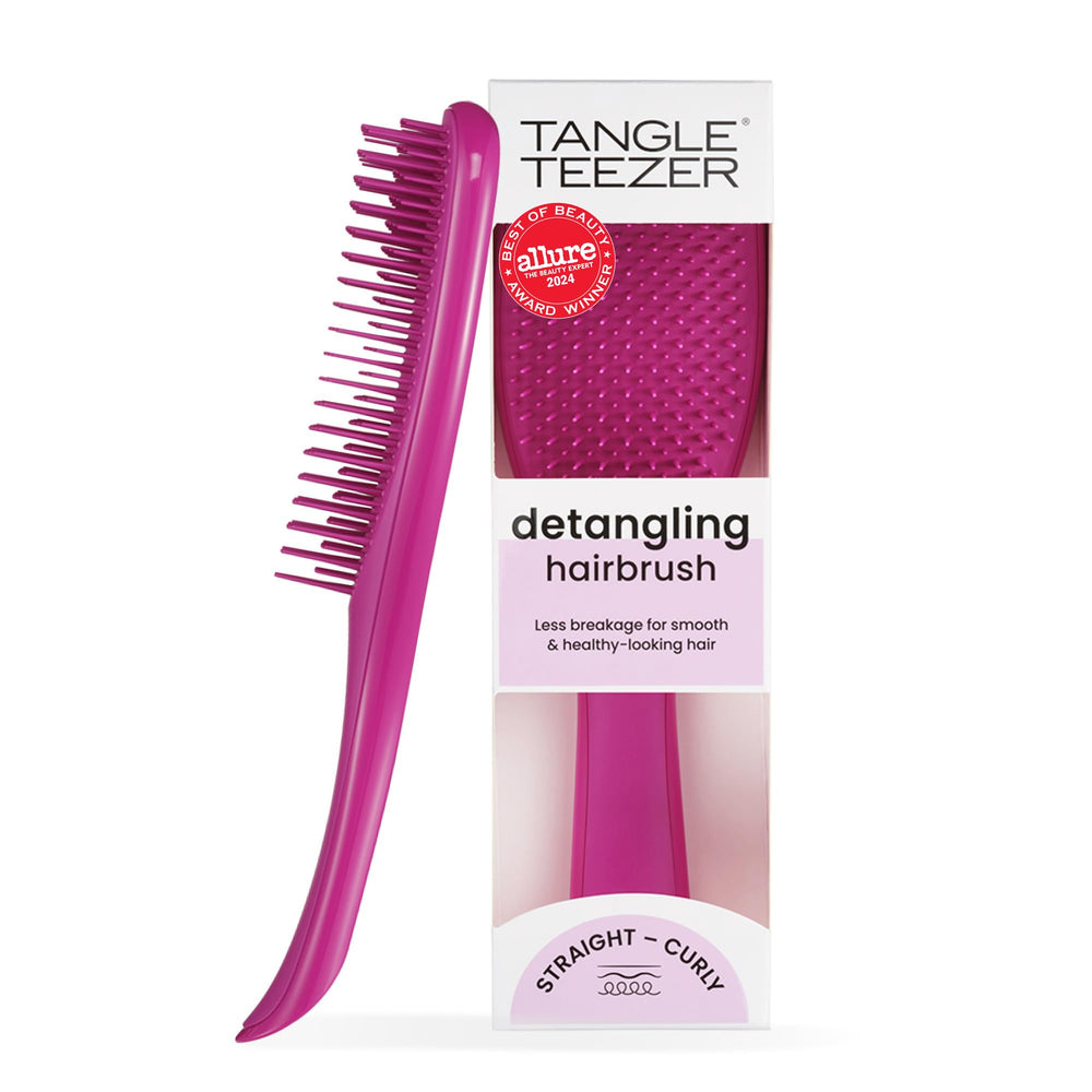 Tangle Teezer Ultimate Detangler electric raspberry glides through hair for easy detangling