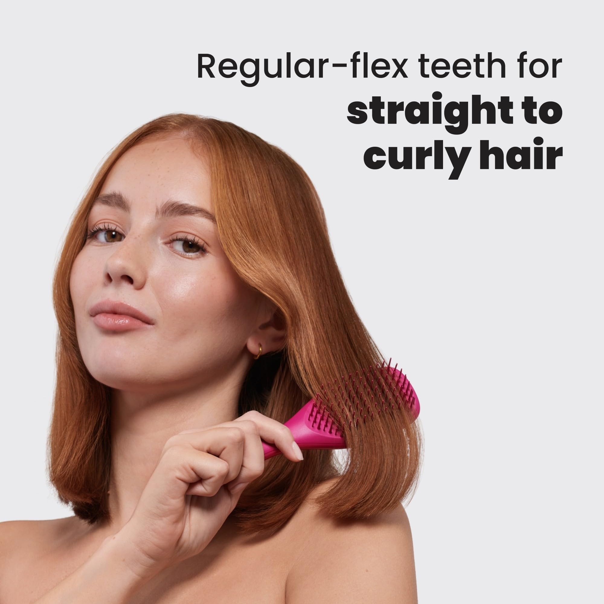Tangle Teezer Ultimate Detangler frizz-free hair demonstration in a sleek design