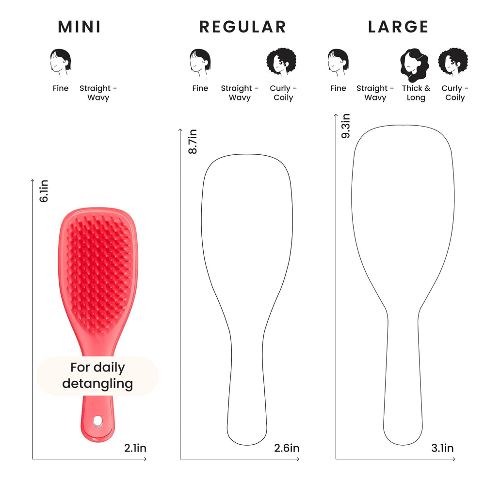 In-hand view of Tangle Teezer Ultimate Detangler for easy grooming on the go