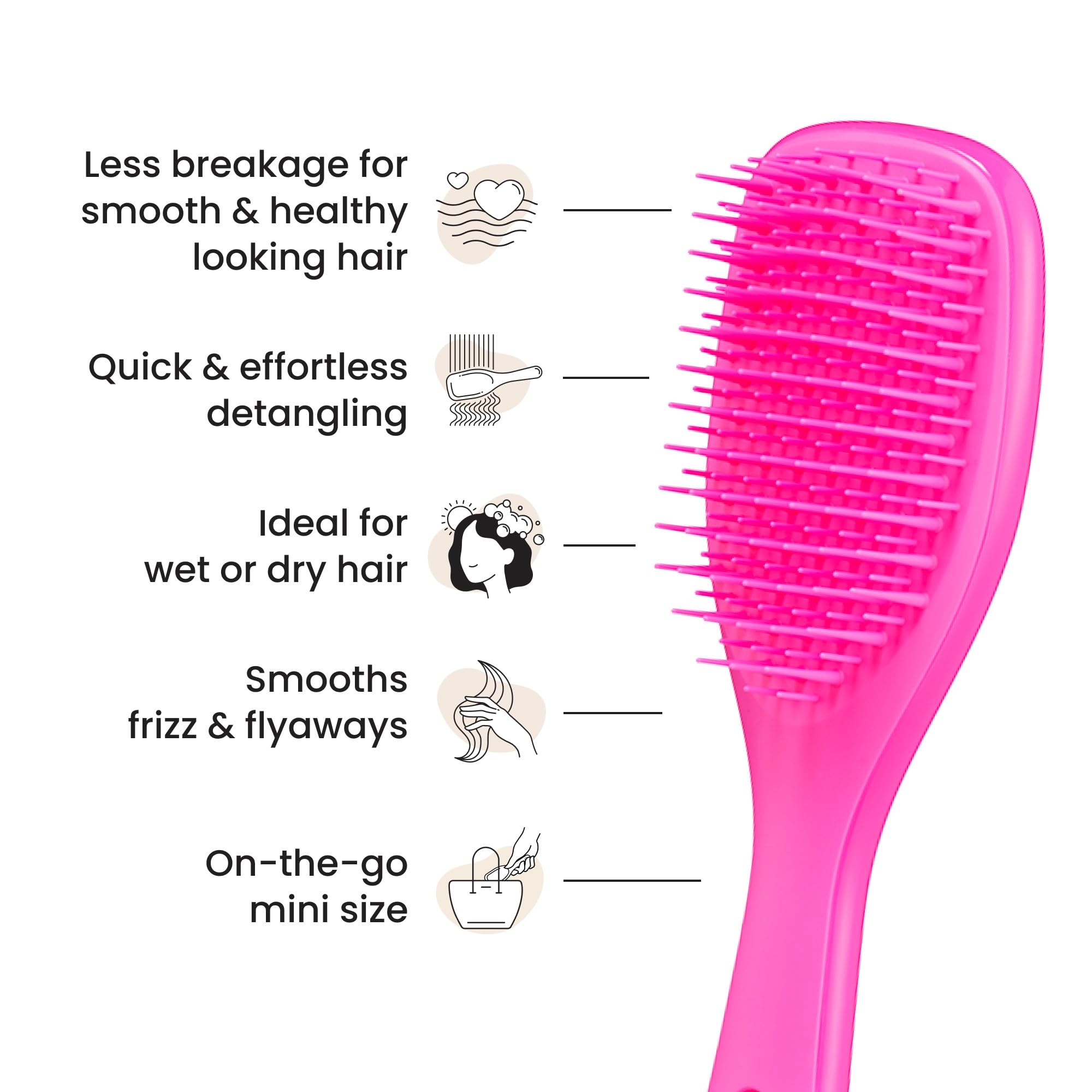 Tangle Teezer Ultimate Detangler for kids with small hands, gentle to grip and use.