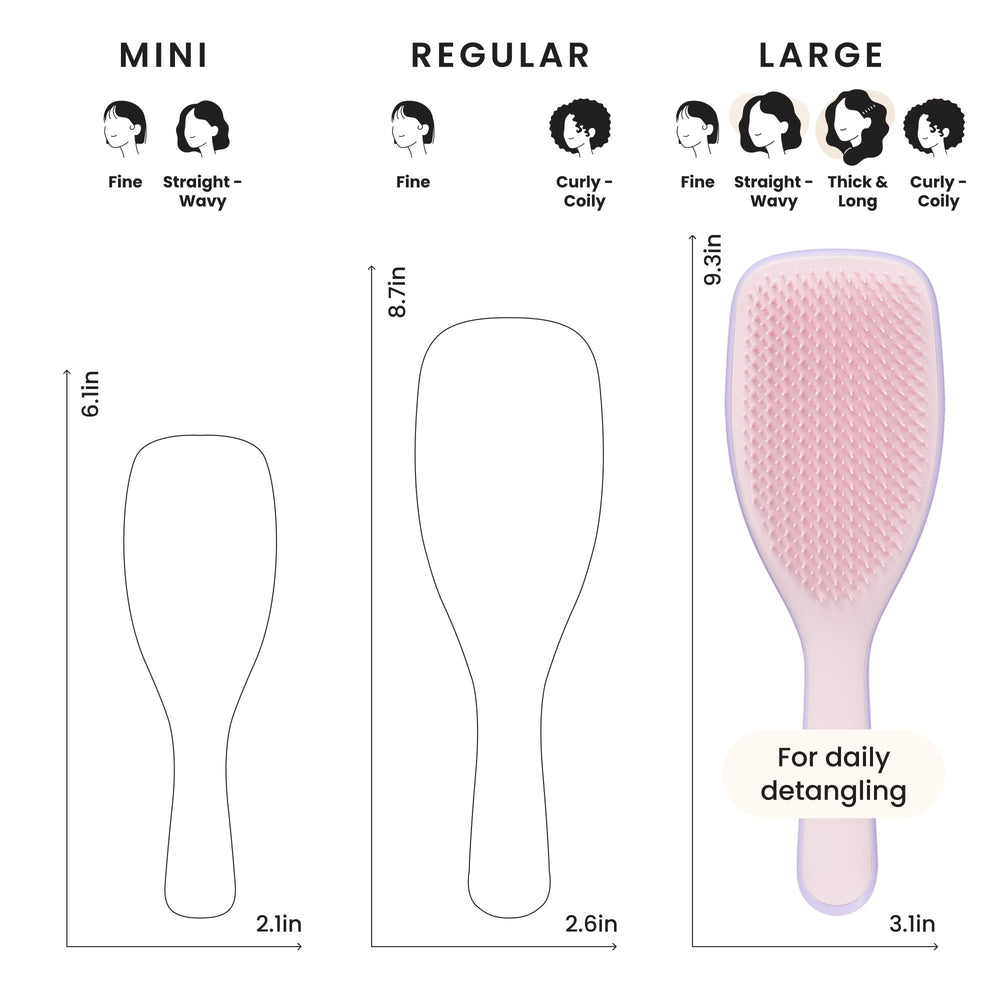 Tangle Teezer Ultimate Detangler product-distribution demonstrates even treatment penetration along lengths.