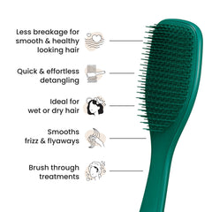 Tangle Teezer Ultimate Detangler short teeth smoothing close-up for frizz control.