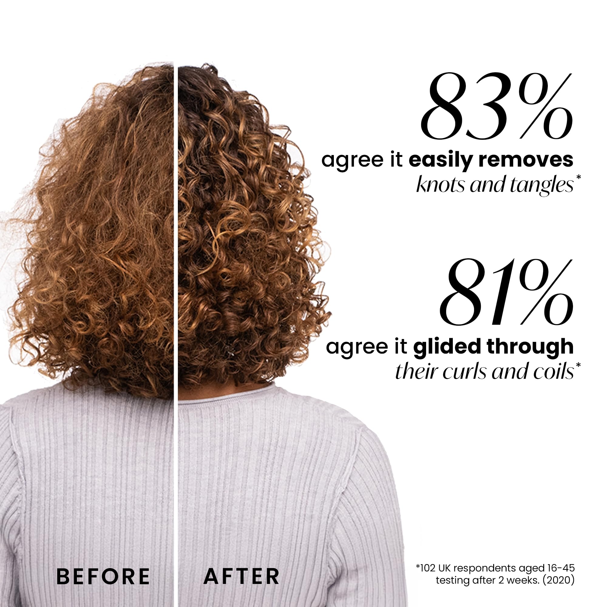 Tangle Teezer used in shower to distribute conditioner through damp curls.