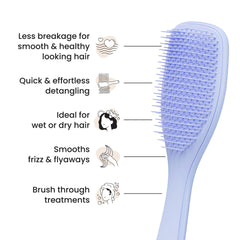 Tangle Teezer smoothing-teeth detangler provides frizz-free results.