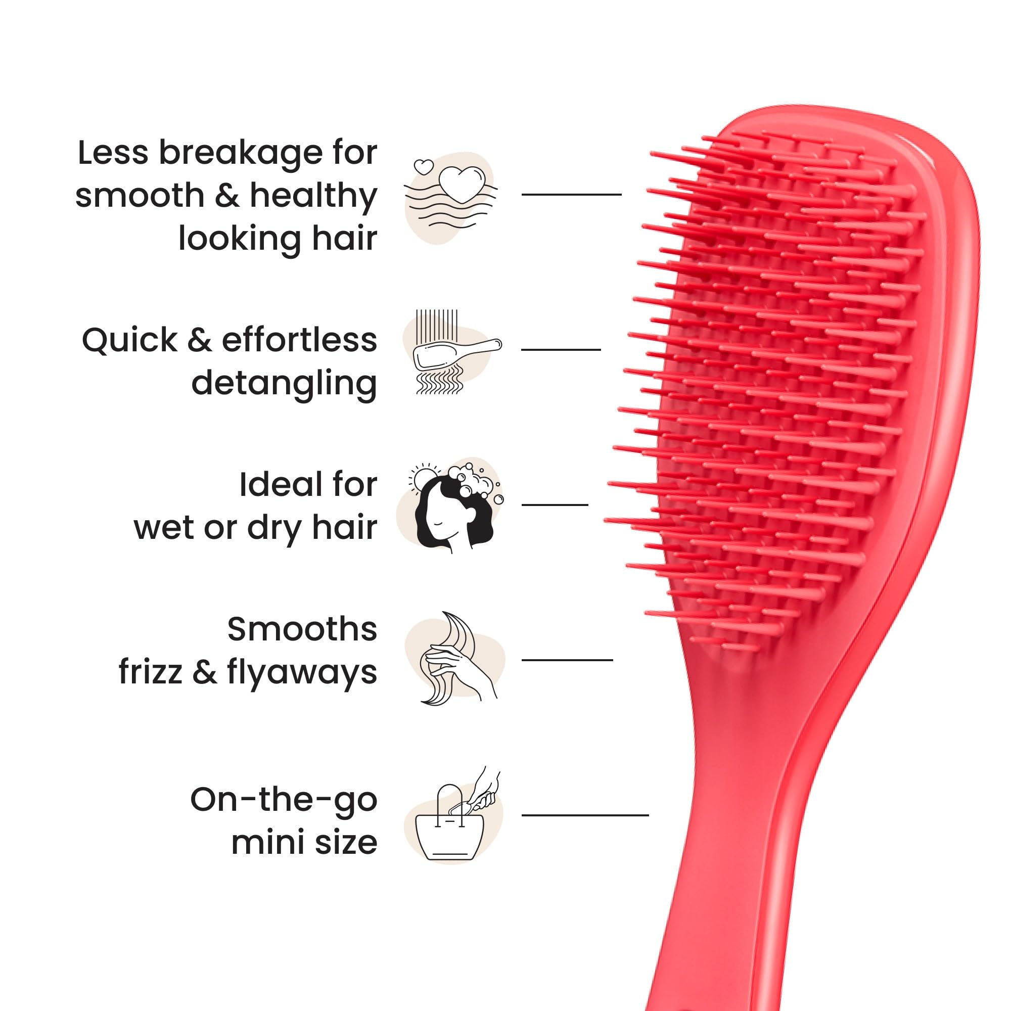 Travel-size compact Tangle Teezer Ultimate Detangler fits in purse