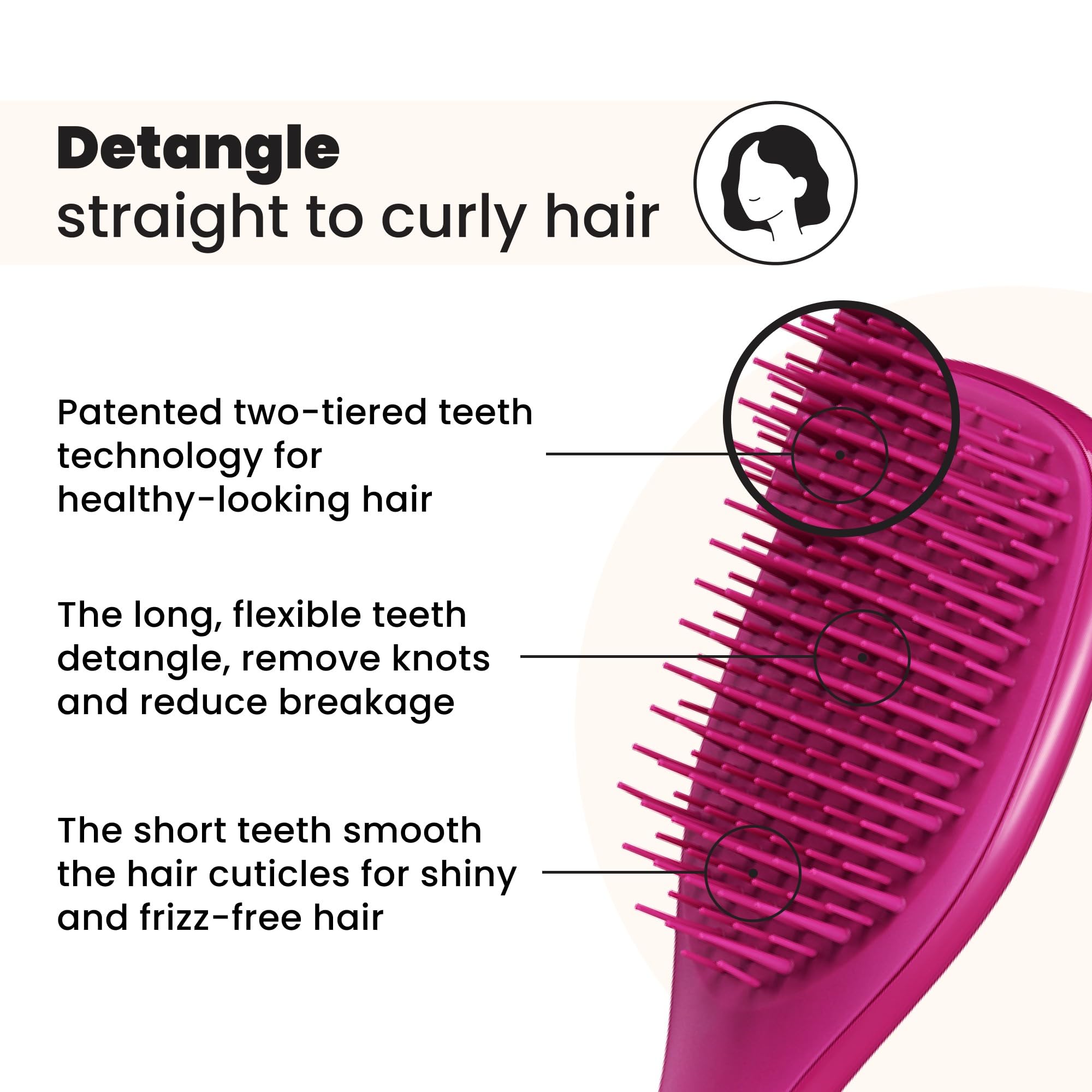 Tangle Teezer Ultimate Detangler travel-size shows compact design for on-the-go styling