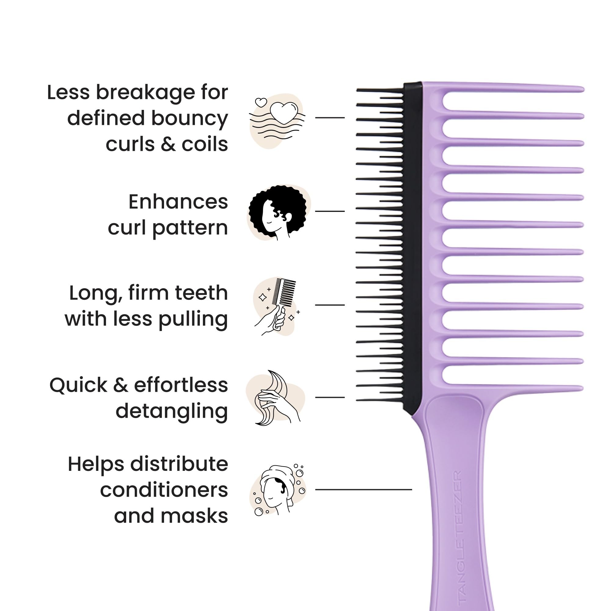 Tangle Teezer ergonomic handle provides a comfortable grip during detangling
