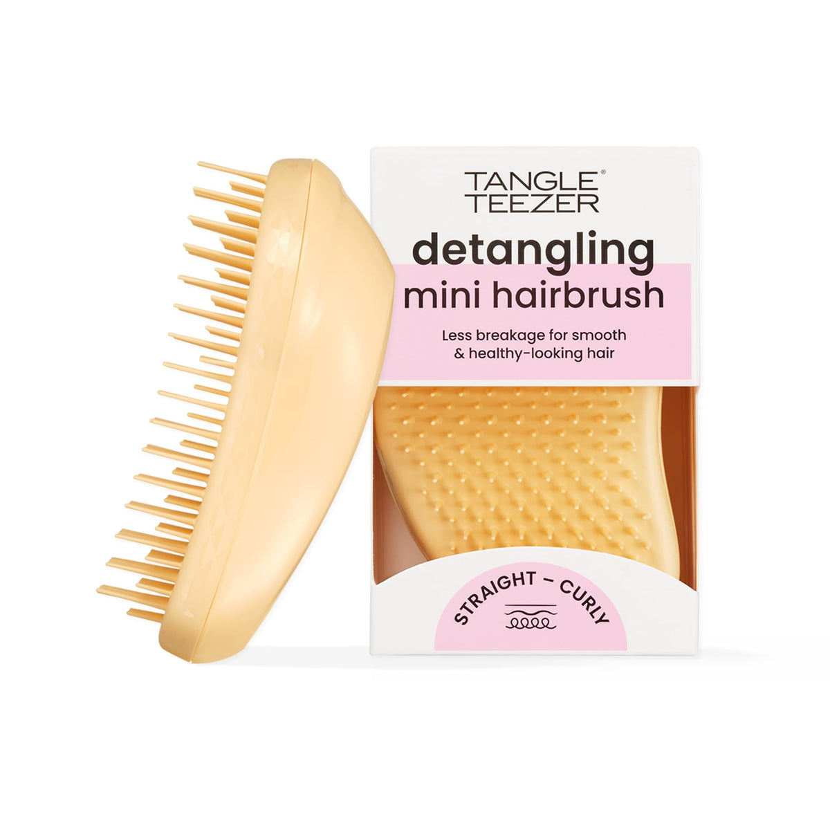 Tangle Teezer Original Detangler Buttercup Yellow front view for travel-friendly detangling.