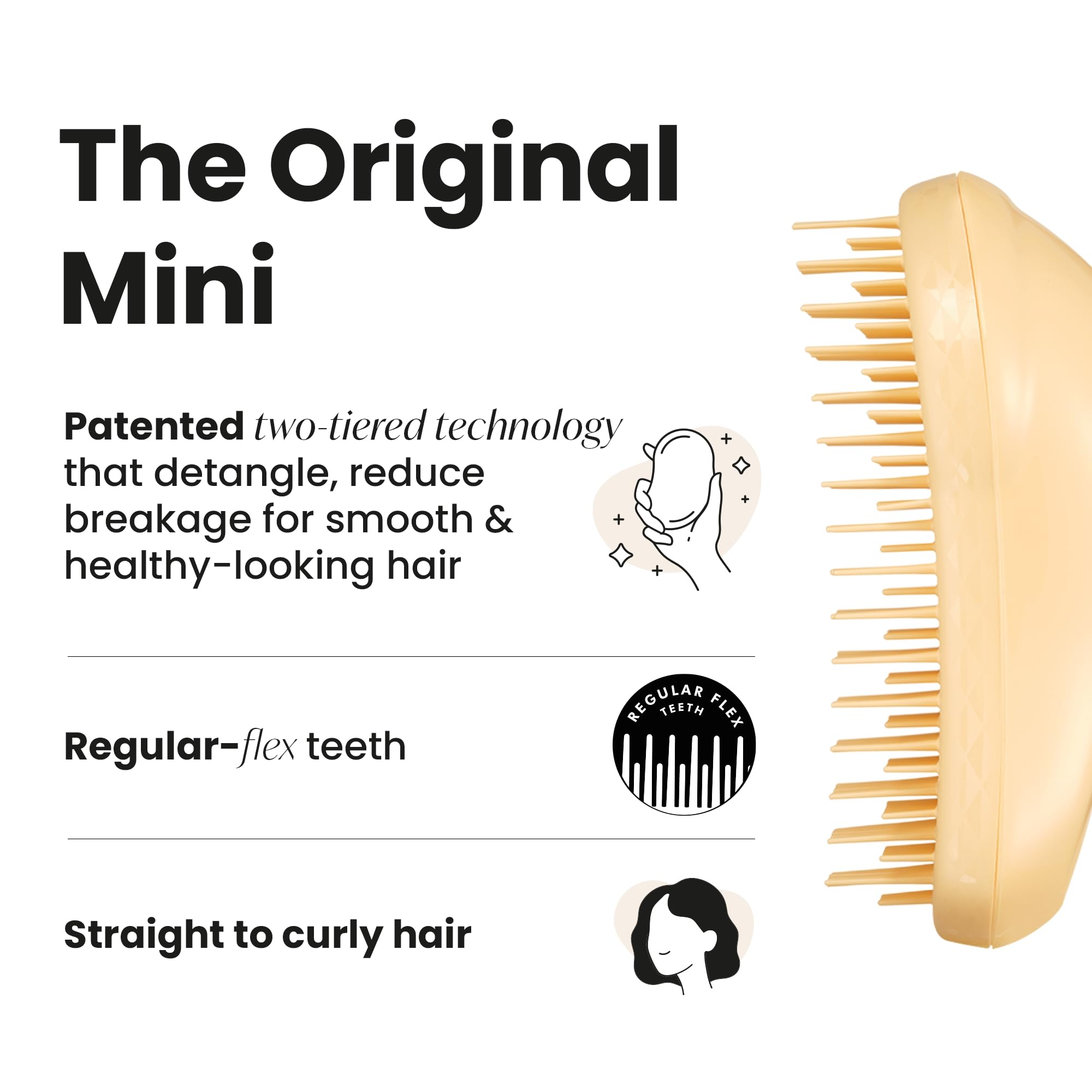 Tangle Teezer Original Detangler Buttercup Yellow after detangling delivers smoother, frizz-free look.