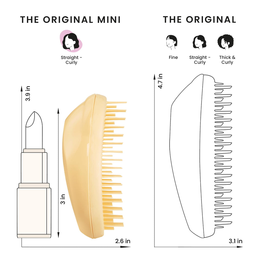 Tangle Teezer Original Detangler Two-tier teeth glide through knots smoothly.