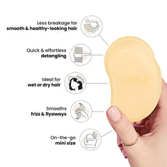 Tangle Teezer Original Detangler wet-dry use demonstrating post-shower detangling.