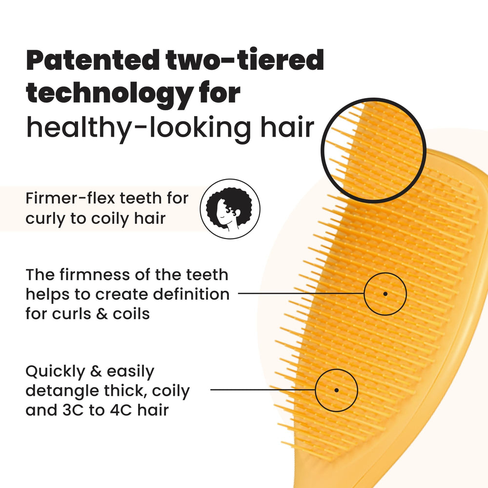 Tangle Teezer Ultimate Detangler two-tier teeth close-up improves grip on tangles