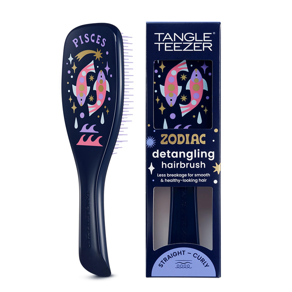 Tangle Teezer Zodiac Pisces hairbrush detangles wet or dry hair for smoother strands.