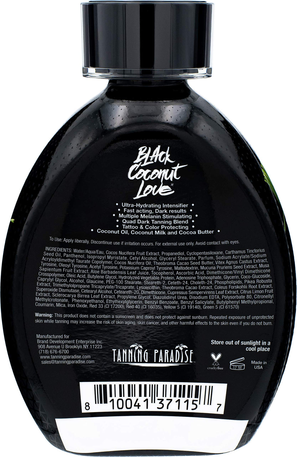Tanning Paradise Black Coconut Love lotion being applied for even color development.